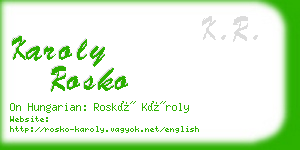 karoly rosko business card